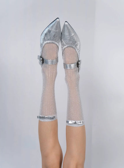 Lusterglow Sheer Crew Socks
