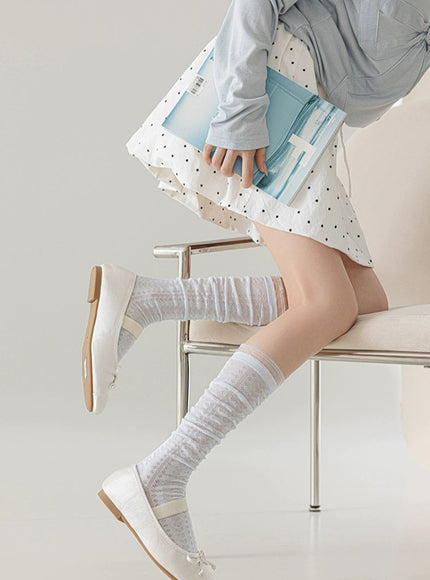 Lumi Soft See-through Ribbed Crew Socks
