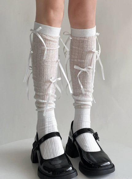Ribbon Lace-up Ballet Tie Knee-high Socks