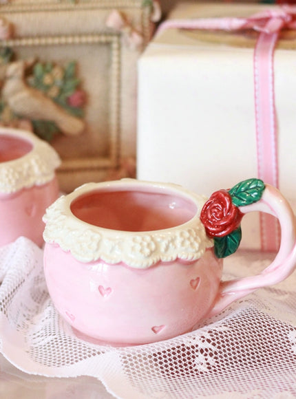 Rose Lace Heart Mug