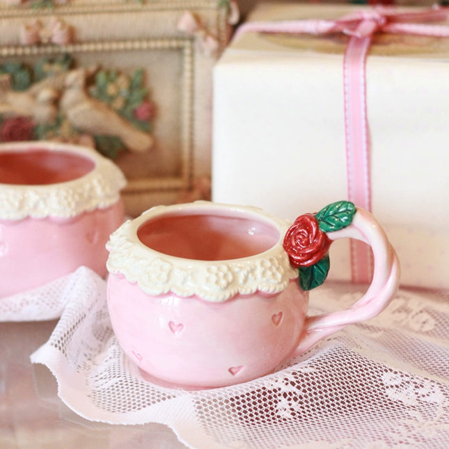 Rose Lace Heart Mug