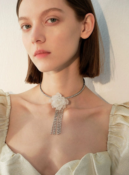 Crystal Bloom Drop Choker