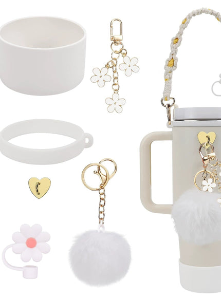 Fluffy Flower Tumbler Accessories Set