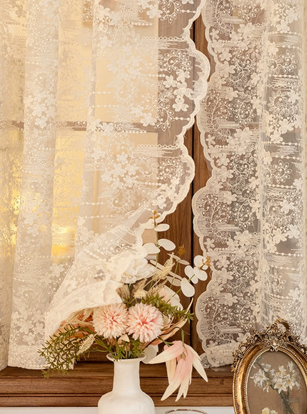 Scalloped Lace Drape Curtain