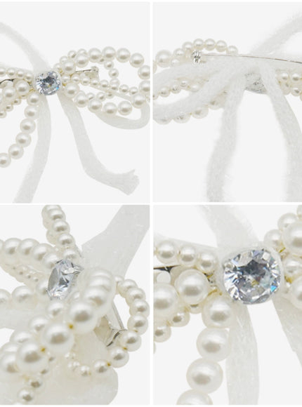Pearl Loop Ribbon Brooch