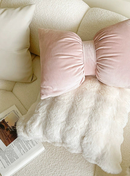 Soft Velvet Bow Cushion