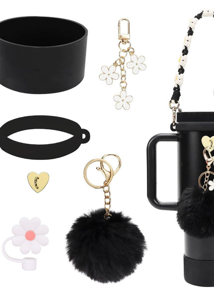 Fluffy Flower Tumbler Accessories Set