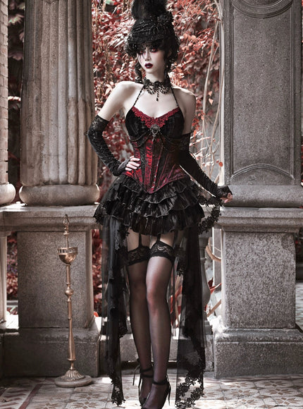 Bloodlace Burlesque Camisole & Fishbone Tunic & Skirt Set