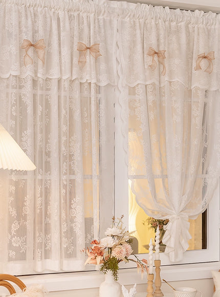 Embroidered Floral Lace Sheer Curtain