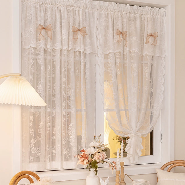 Embroidered Floral Lace Sheer Curtain