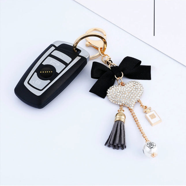 Glam Bow Heart Bag Charm