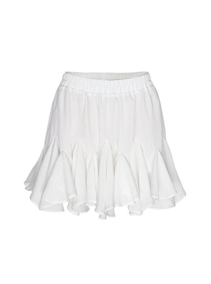 Petal Waltz White Skirt