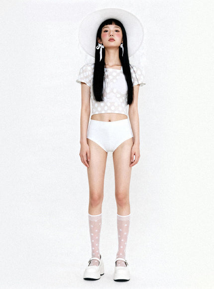 White Fairy Dot Bikini Set