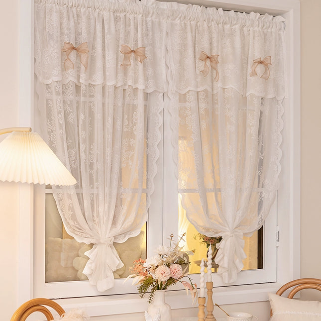 Embroidered Floral Lace Sheer Curtain