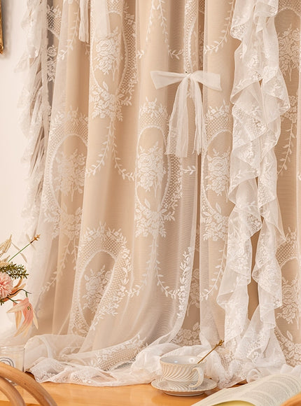 Vintage Ruffle Bow Curtain