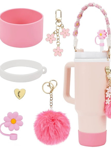 Fluffy Flower Tumbler Accessories Set