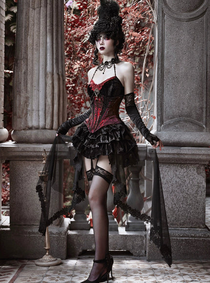 Bloodlace Burlesque Camisole & Fishbone Tunic & Skirt Set