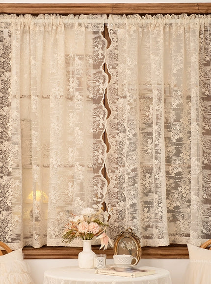Scalloped Lace Drape Curtain