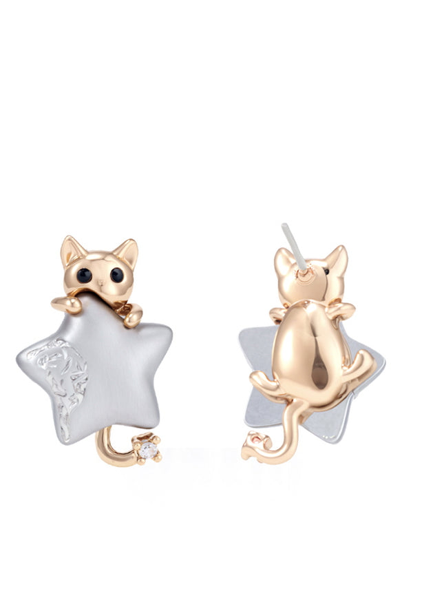 Moonlight Cat Pearl Earrings